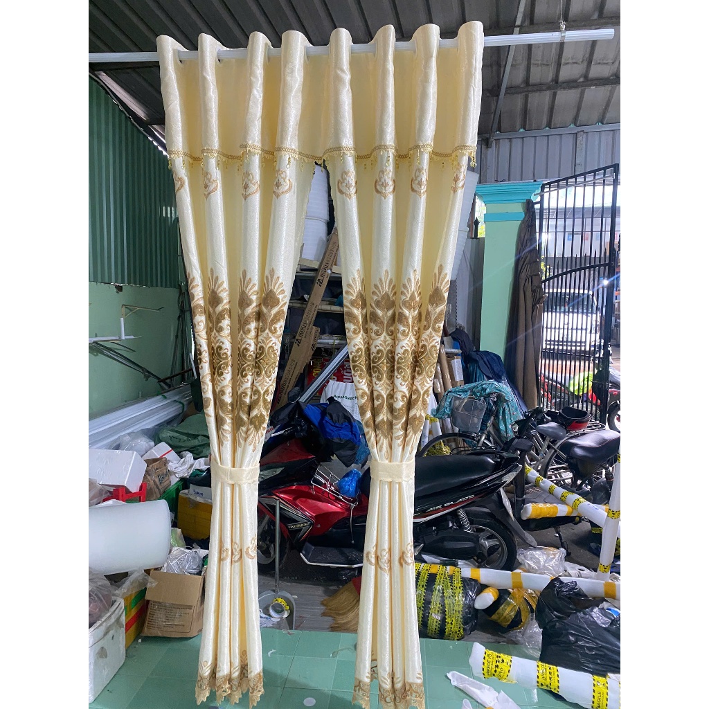 Trọn bộ rèm cửa buồng ( có thanh treo ) rèm thêu cao cấp RÈM CỬA VIỆT HÀN