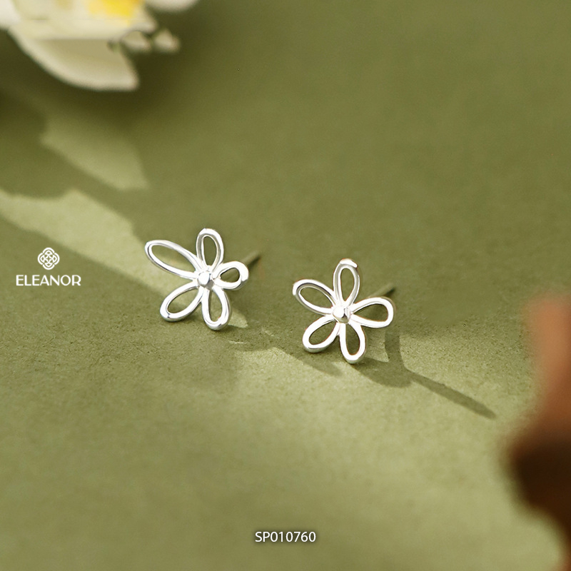 Bông tai nữ mini chuôi bạc 925 Eleanor Accessories hình hoa phụ kiện trang sức khuyên tai 10760