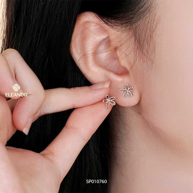 Bông tai nữ mini chuôi bạc 925 Eleanor Accessories hình hoa phụ kiện trang sức khuyên tai 10760