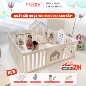 Quây Cũi Nhựa WHITE HOUSE Cao Cấp Mẫu Mới, Quây Cũi Cho Bé Chiều Cao An Toàn Vượt Trội 67CM