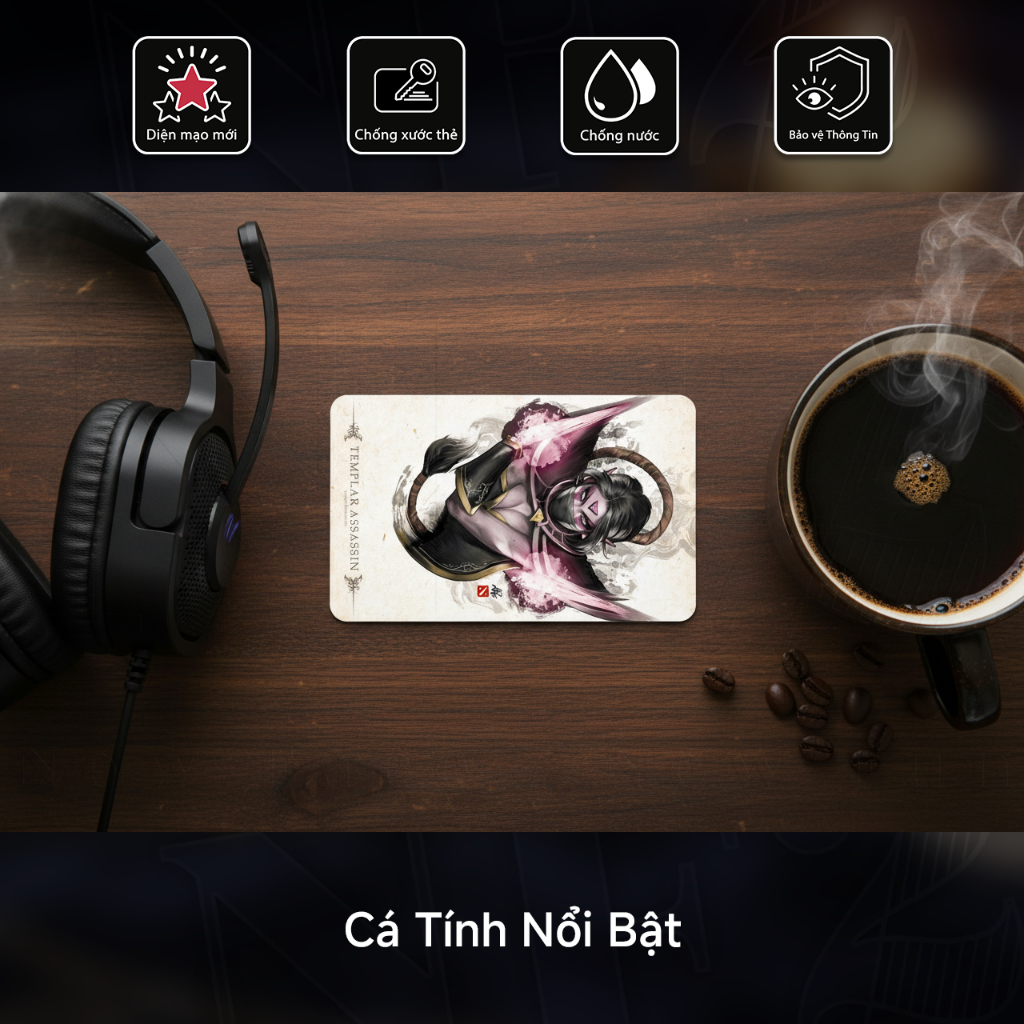 Miếng Dán Trang Trí HAPPY CHRISTMAS DOTA 2 - Decal Thẻ ATM (Thẻ Chung Cư, Thẻ Xe, Debit, Credit) NF2
