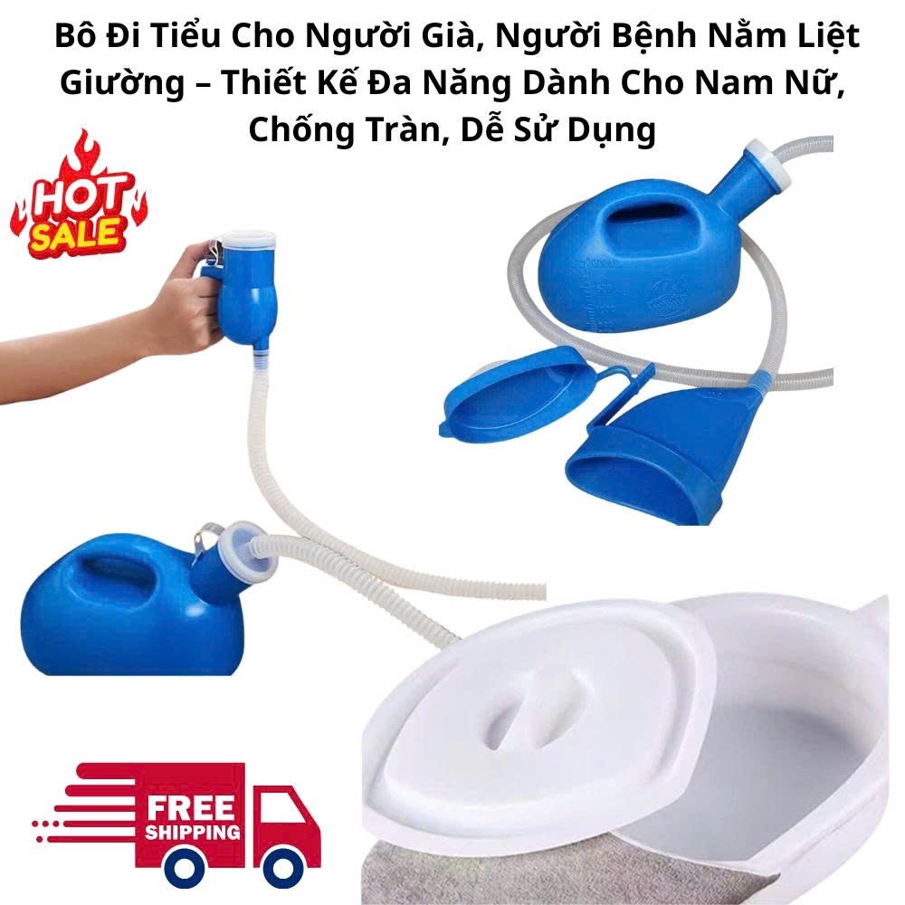 Bô Đi Tiểu Cho Người Già, Người Bệnh Nằm Liệt Giường – Thiết Kế Đa Năng Dành Cho Nam Nữ, Dễ Sử Dụng
