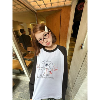 Áo Thun Tay Dài Boxy RAGLAG Nam / Nữ - BLACK - Kraken Drk Cotton 260gsm hình in đáng yêu