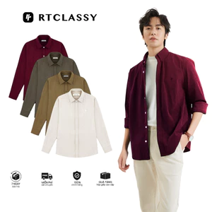 Áo Sơ Mi Dài Tay RTCLASSY Chất Liệu Nhung Tăm Không Xù Form Regular Trẻ Trung