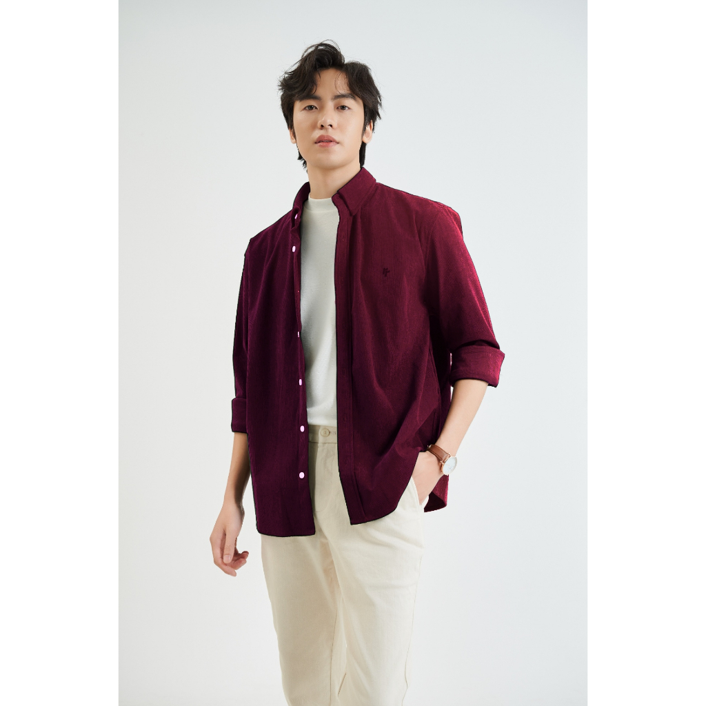 Áo Sơ Mi Dài Tay RTCLASSY Chất Liệu Nhung Tăm Không Xù Form Regular Trẻ Trung