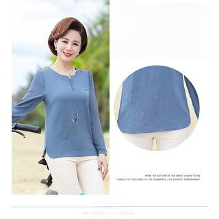 ( THANH LÝ) Áo Thun Nữ Trung Niên Dài Tay Thanh Lịch SM09
