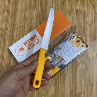 Combo 3 [1 dao] Dao gọt trái cây, hoa quả cán màu vàng, lưỡi dao làm từ chất liệu thép không gỉ sắc bén
