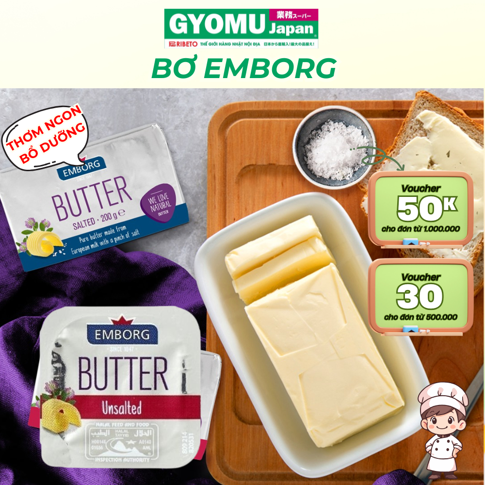 Bơ Emborg lạt viên/ Bơ mặn Cook & Bake - GYOMU JAPAN | Shopee Việt Nam