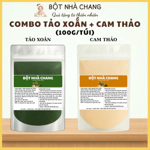 Combo 2 Gói [100g Bột Tảo Xoắn + 100g Bột Cam Thảo] Giúp Dưỡng Trắng và Cung Cấp Độ Ẩm Cho Da + tặng bộ dụng cụ đắp mặt