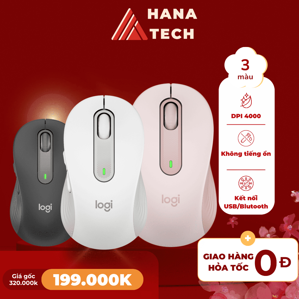 Chuột Không Dây Logitech M650/M650L Bluetooth,USB - Click Siêu Êm Không Ồn Dùng Cho Văn Phòng
