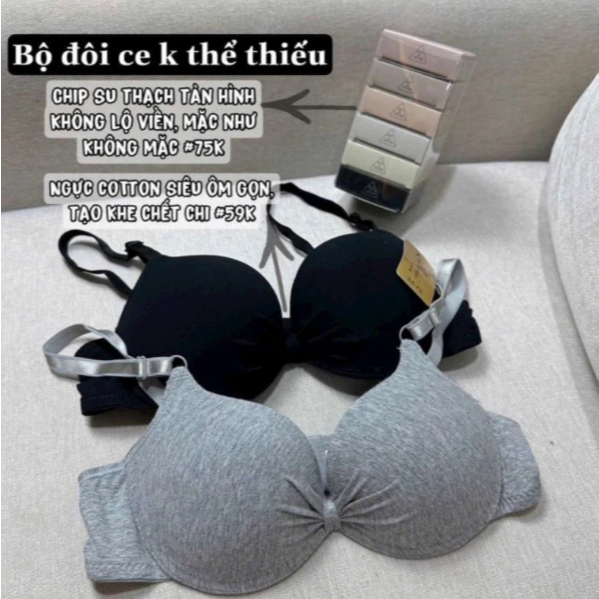 [PEINN]COMBO 2 ÁO NGỰC XOẮN NƠ MÚT 3P CÓ GỌNG