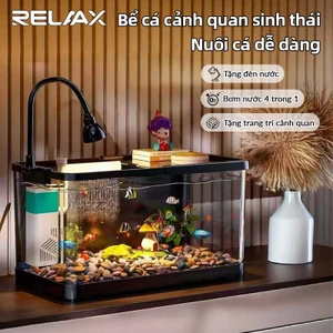RELAAX Bể Cá Để Bàn Tự Động - Lọc Mạnh Êm, Chất Liệu Dày, Nước Trong 4K, Tăng Oxy Nhanh