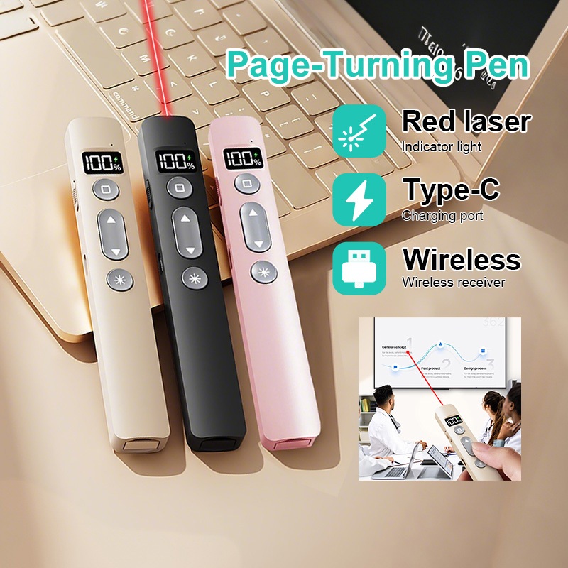 Bút trình chiếu Powerpoint, bút bấm thuyết trình 3A 2.4GHz, Điều khiển từ xa bền bỉ di động USB