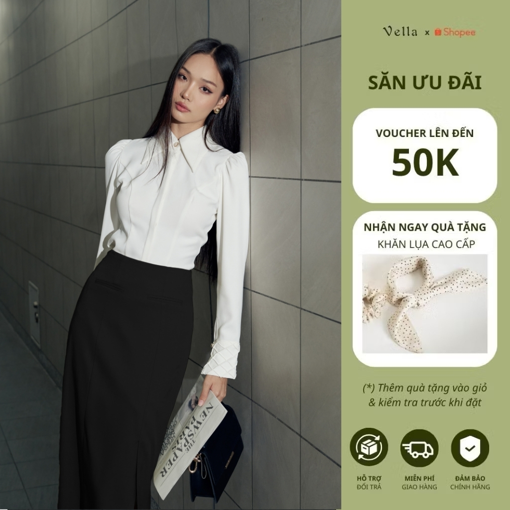 Áo Sơ Mi Nữ Công Sở Trắng Dài Tay Thanh Lịch – Vella Fashion VA25001 VV25002