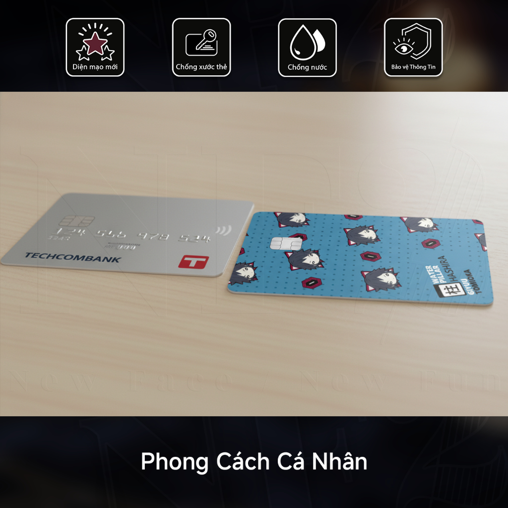 Miếng Dán Trang ICONS DEMON SLAYER - Sticker Thẻ ATM (Thẻ Chung Cư, Thẻ Xe, Debit, Credit) NF2