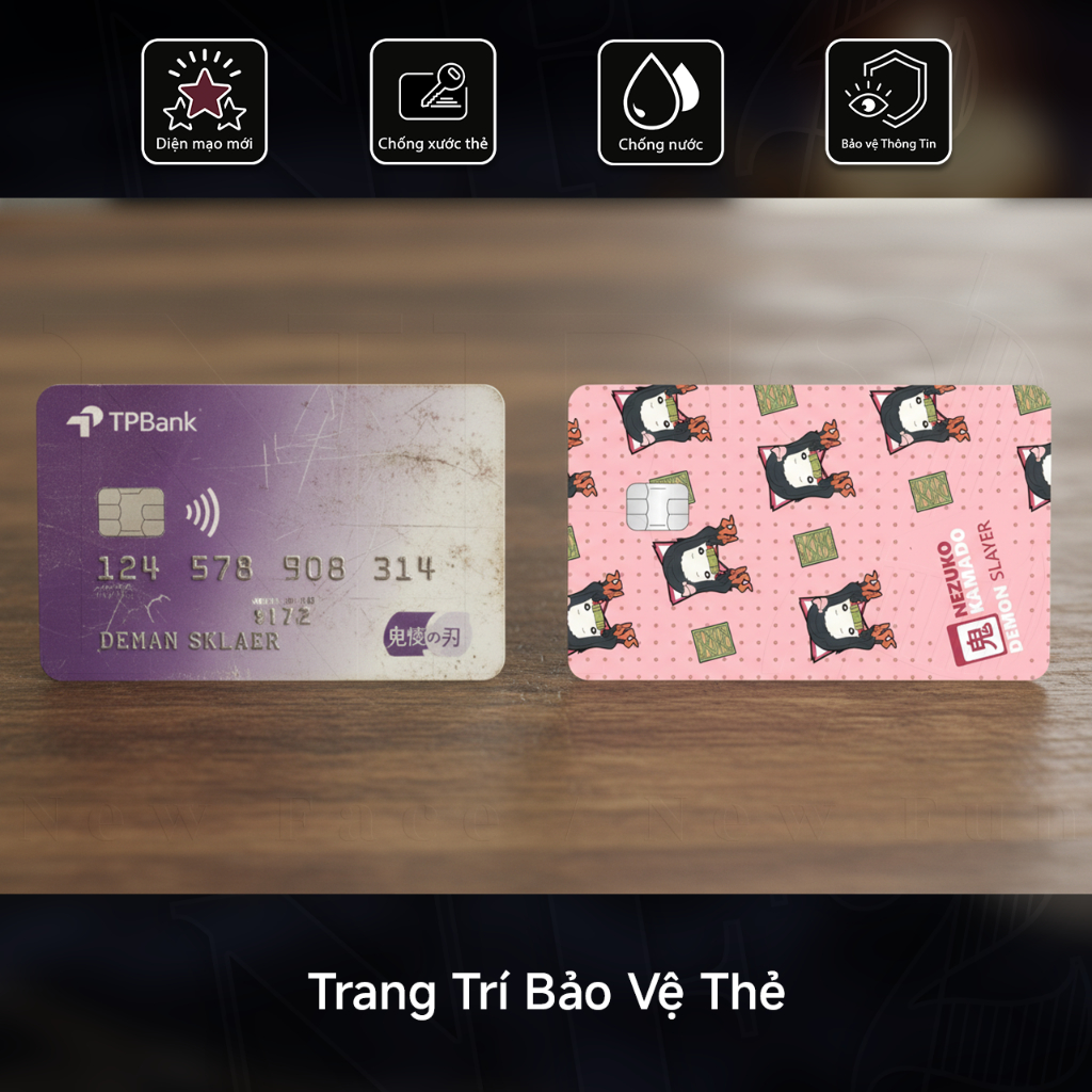 Miếng Dán Trang ICONS DEMON SLAYER - Sticker Thẻ ATM (Thẻ Chung Cư, Thẻ Xe, Debit, Credit) NF2