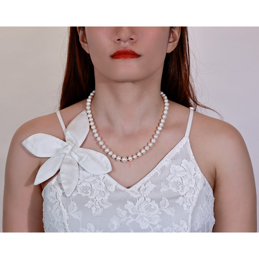 DC283 - Dây chuyền vòng cổ ngọc Trai nuôi nước ngọt, trai 7-8 li, dài 45-50 cm, làm quà tặng. Forever Young Pearl