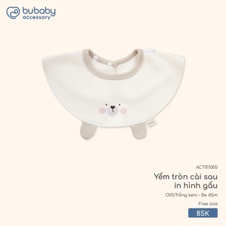 Bubaby ACT011005 ACT0110VB Yếm tròn  cài sau  in hình cáo nhỏ 🔅 T10.2 cho bé