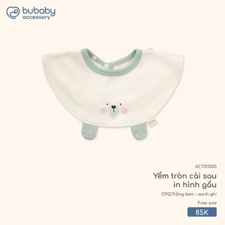 Bubaby ACT011005 ACT0110VB Yếm tròn  cài sau  in hình cáo nhỏ 🔅 T10.2 cho bé