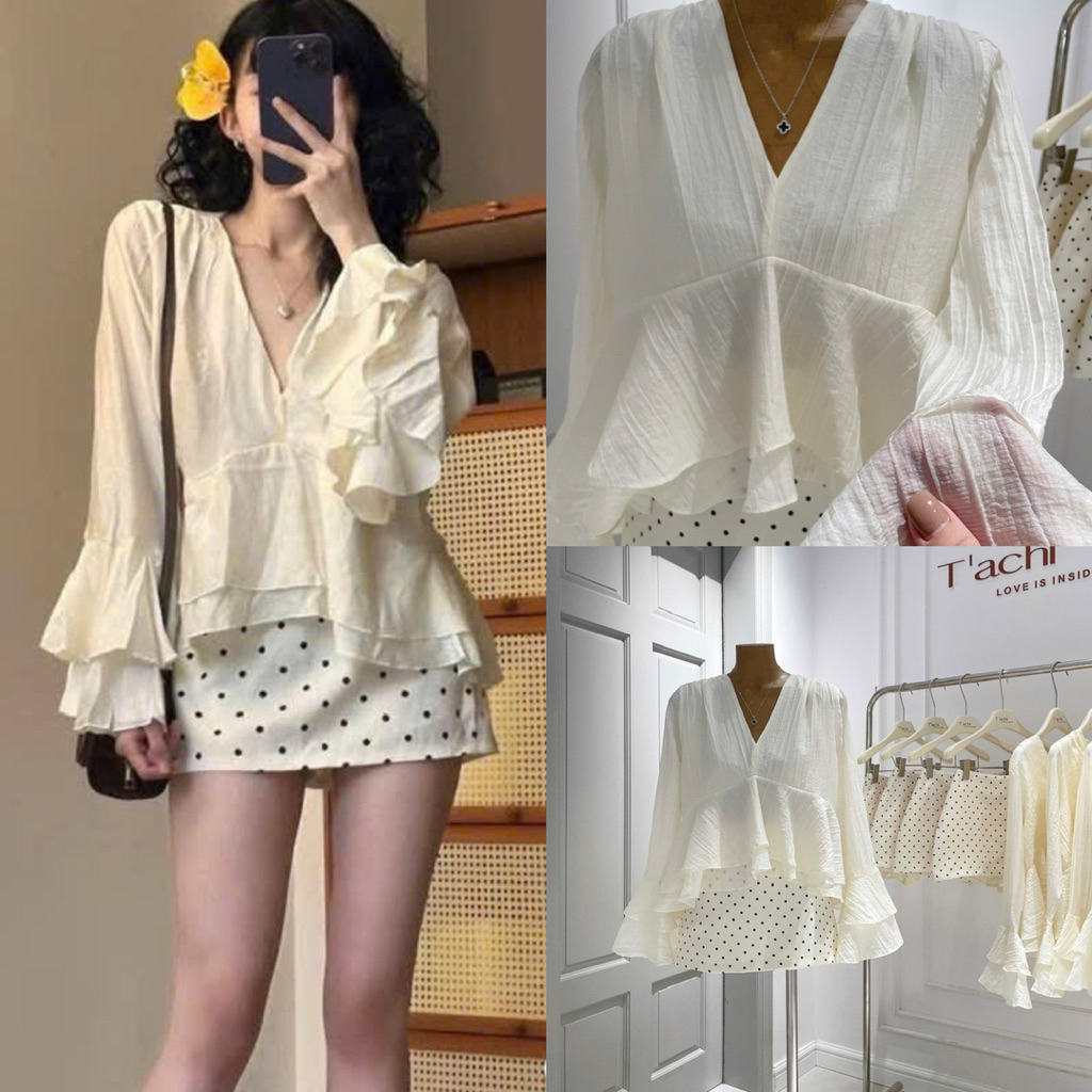 Áo Babydoll Kem Tay Dài Hot Nhất Năm 2026