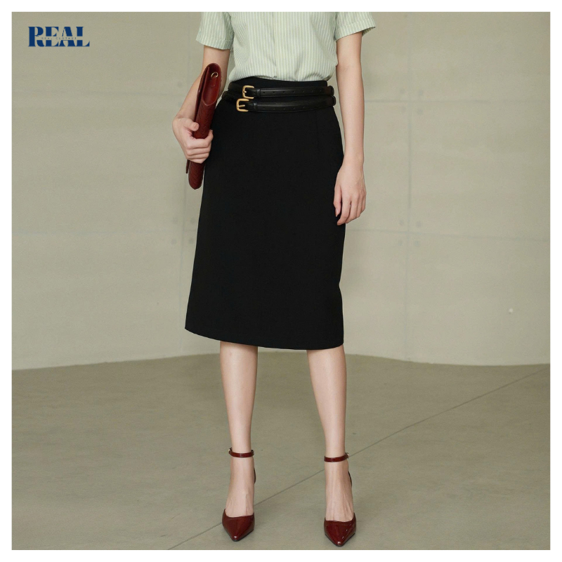 Chân váy chữ A cơ bản Japan 62cm REAL CLOTHES (tổng hợp màu), vải kaki lụa ít nhăn
