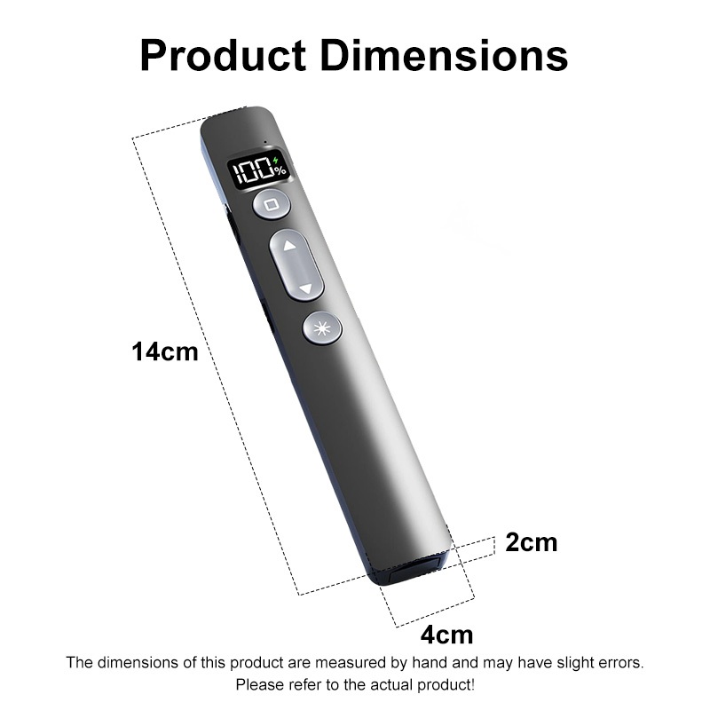 Bút trình chiếu Powerpoint, bút bấm thuyết trình 3A 2.4GHz, Điều khiển từ xa bền bỉ di động USB