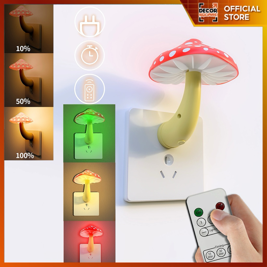 Đèn Ngủ Thông Minh 10CM Điều Khiển Từ Xa, Tiết Kiệm Điện — Tắt Không Làm Bé Thức Giấc, Decor Phòng