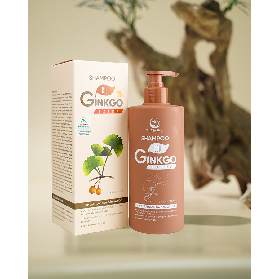 Dầu gội cao cấp Eco Ginkgo Extra Thanh Mộc Hương giúp tóc mềm mượt, sạch gàu, giảm gãy rụng 500ml