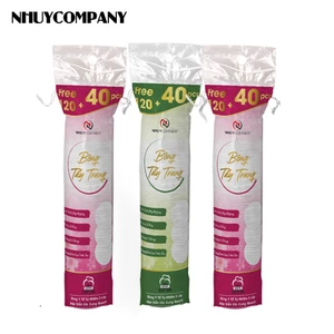 Combo 3 bông tẩy trang Như Ý, cây 160 miếng, 100% cotton (màu ngẫu nhiên)