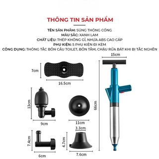 Súng Thông Tắc Cống Áp Suất Cao 5–6 Bar | Dụng Cụ Thông Bồn Cầu, Lavabo, Cống Nghẹt Siêu Mạnh