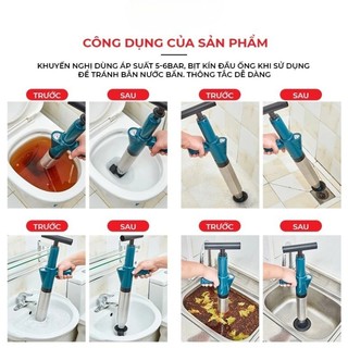 Súng Thông Tắc Cống Áp Suất Cao 5–6 Bar | Dụng Cụ Thông Bồn Cầu, Lavabo, Cống Nghẹt Siêu Mạnh