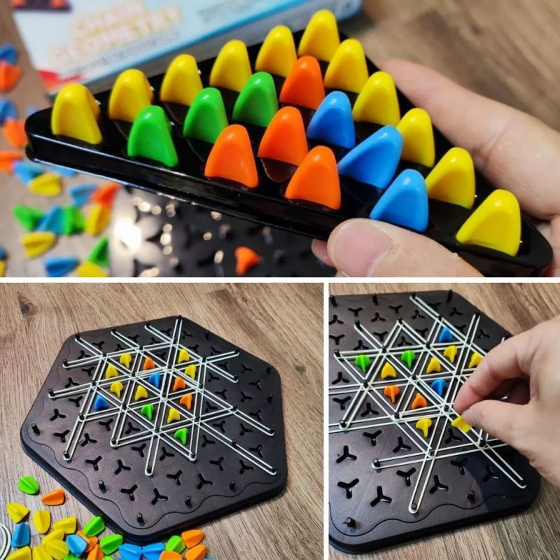 Trẻ em Triangle Chain Cờ vua Trò chơi bảng xã hội Hình học Logic Suy nghĩ Đường kết nối Bài đố Chiến lược não Trò chơi B