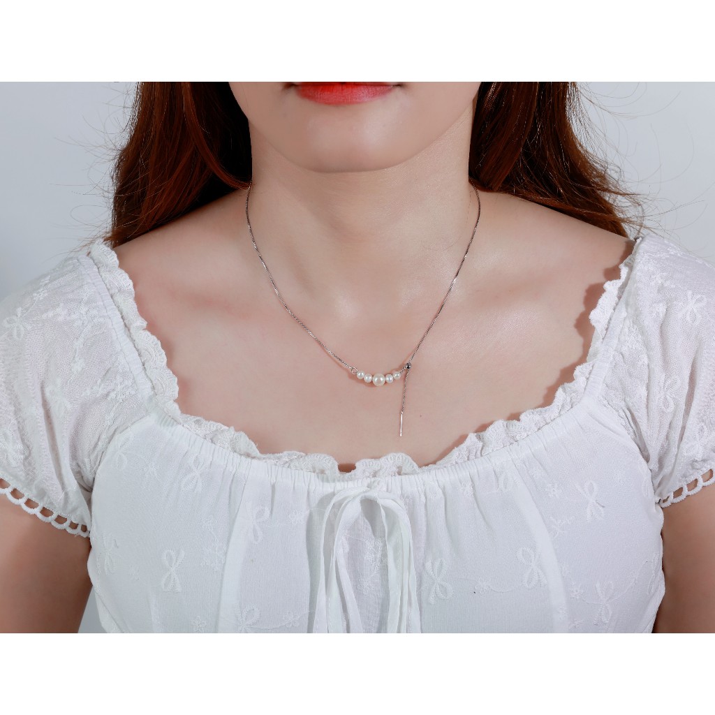 DC130 - Dây chuyền ngọc Trai 5-6 li và 6-7 li, dáng dây thả, dài 42-46cm, mạ vàng 18K- Quà tặng 20/10 cho bạn gái
