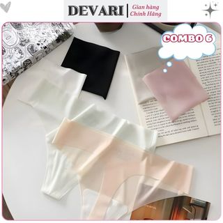 COMBO 6 Quần lót nữ đúc su không đường may lụa băng siêu mỏng tàng hình không lộ viền DEVARI L617