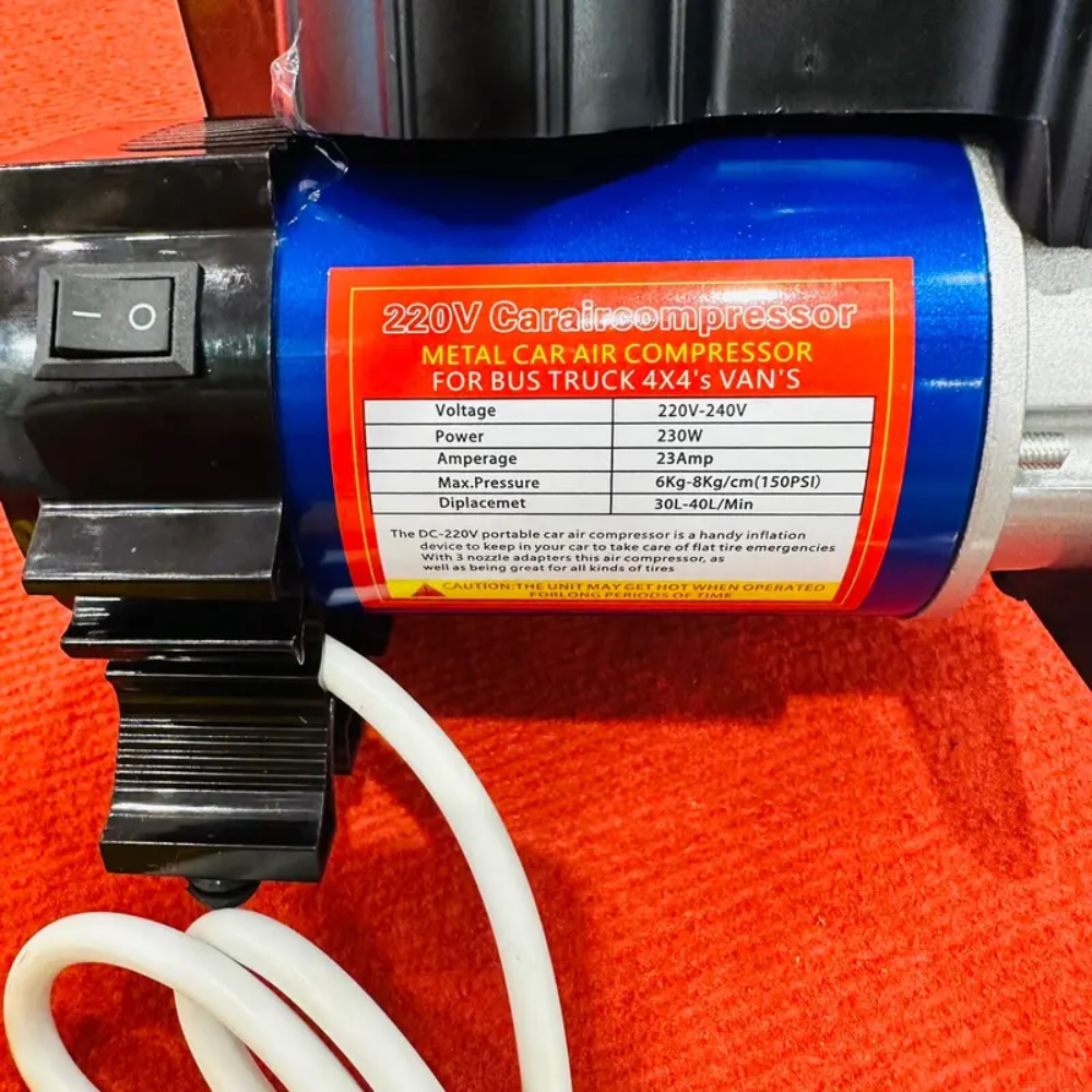 Bơm điện 220V đa năng, Máy bơm lốp ô tô sử dụng trực tiếp nguồn điện 220V , Bơm hơi mini đa năng, bơm khỏe, role bảo vệ