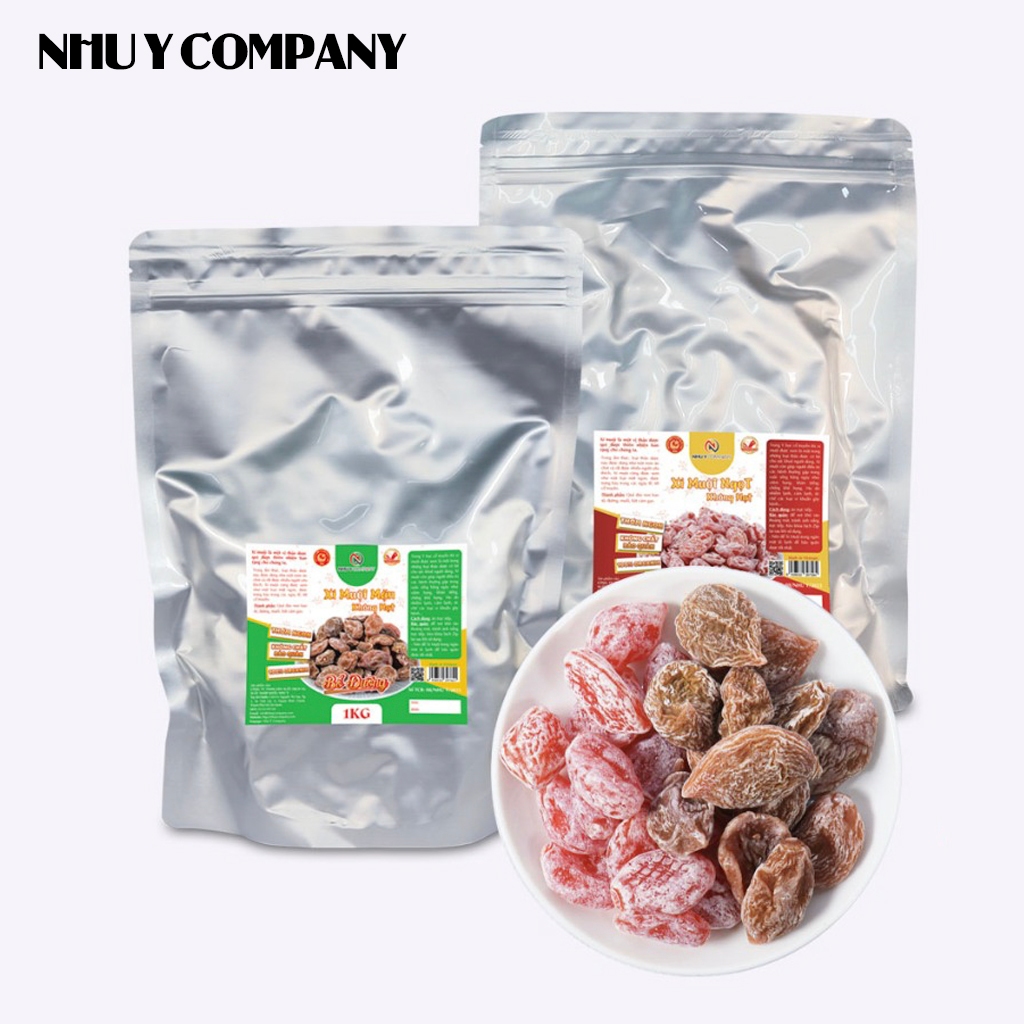 Combo 2 bịch xí muội mặn - ngọt không hạt Như Ý Company - Bịch 1kg