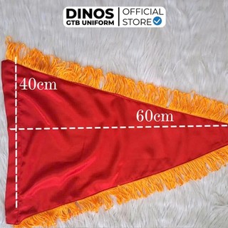 Cờ Lưu Niệm Tam Giác Dinos Vải Lụa Trơn, Nhiều Màu Dùng Làm Cờ Dẫn Tour, Cờ Vinh Danh - Nhận In Cờ