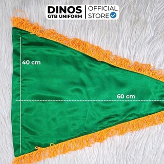 Cờ Lưu Niệm Tam Giác Dinos Vải Lụa Trơn, Nhiều Màu Dùng Làm Cờ Dẫn Tour, Cờ Vinh Danh - Nhận In Cờ