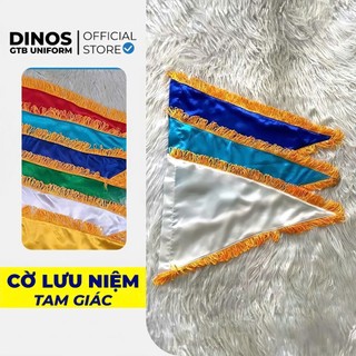 Cờ Lưu Niệm Tam Giác Dinos Vải Lụa Trơn, Nhiều Màu Dùng Làm Cờ Dẫn Tour, Cờ Vinh Danh - Nhận In Cờ