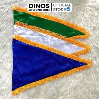 Cờ Lưu Niệm Tam Giác Dinos Vải Lụa Trơn, Nhiều Màu Dùng Làm Cờ Dẫn Tour, Cờ Vinh Danh - Nhận In Cờ