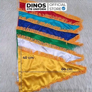 Cờ Lưu Niệm Tam Giác Dinos Vải Lụa Trơn, Nhiều Màu Dùng Làm Cờ Dẫn Tour, Cờ Vinh Danh - Nhận In Cờ