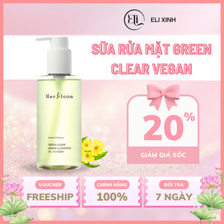 Sữa Rửa Mặt Green Clear Vegan Cleansing Oil To Foam Elixinhstore, Sữa Rửa Mặt Khiêm Tẩy Trang
