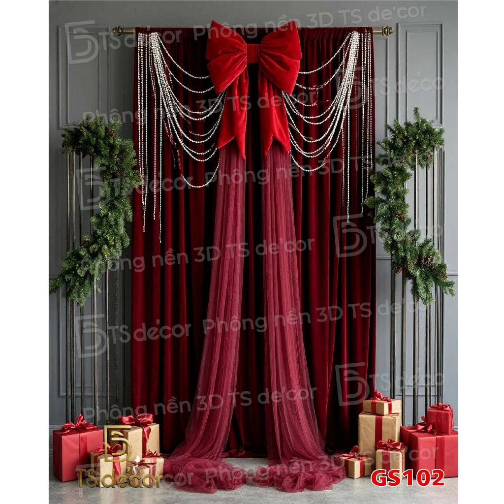 Phông Nền 3D 5D Chủ Đề Dịp Lễ Giáng Sinh, Làm Background Concept Chụp Ảnh Checkin Studio