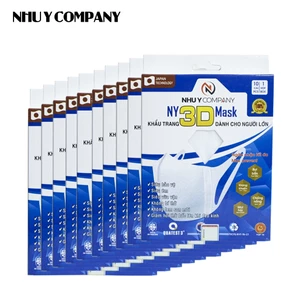 Combo 10 hôp khẩu trang 3D Như Ý Company 4 lớp kháng khuẩn cao cấp - 1 Hộp 10 cái