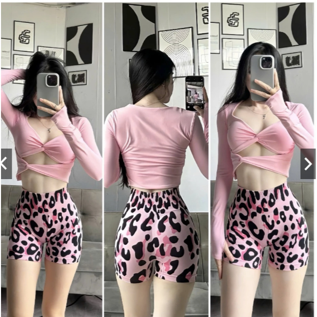 ÁO CROPTOP 2 NƠ NGỰC  THỂ THAO HOTHISPORT