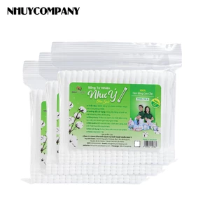 Combo 3 bịch tăm bông tự nhiên người lớn Như Ý Company thân nhựa, đầu tăm 100% cotton - Bịch 100 cây
