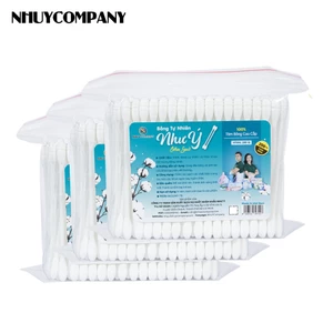 Combo 3 bịch tăm bông người lớn Như Ý Company cao cấp 100% cotton, thân nhựa - Bịch 200 cây