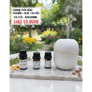COMBO MÁY XÔNG TINH DẦU + 10mL TINH DẦU