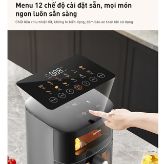 Nồi chiên không dầu 6L Joyoung JAF-579 - Công suất 2100W - 2 cửa sổ quan sát