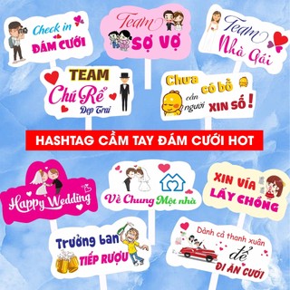 [Mua 10 Tặng 1] Hashtag cầm tay đám cưới, hashtag chụp ảnh cưới - Tặng kèm tay cầm - Giá rẻ tại xưởng